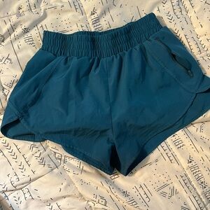 Blue running shorts